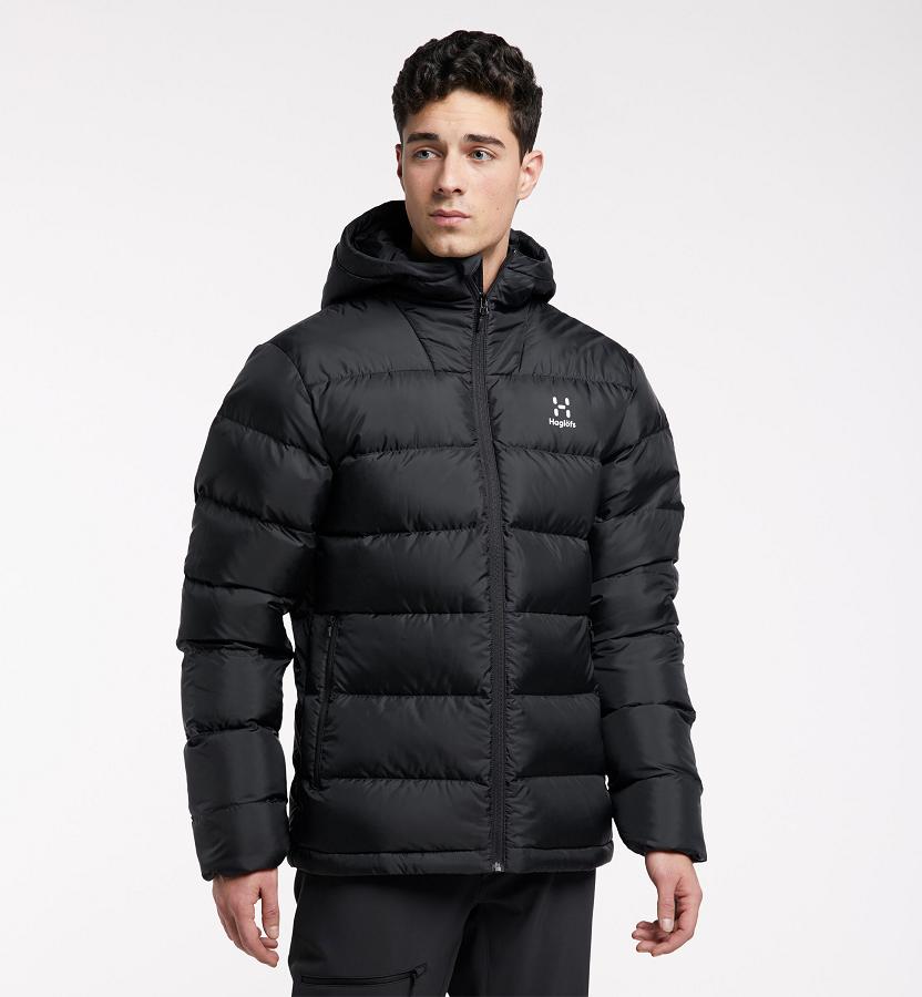 Haglöfs Bield Down Jacket Black For Mens QSFAV9204 Australia